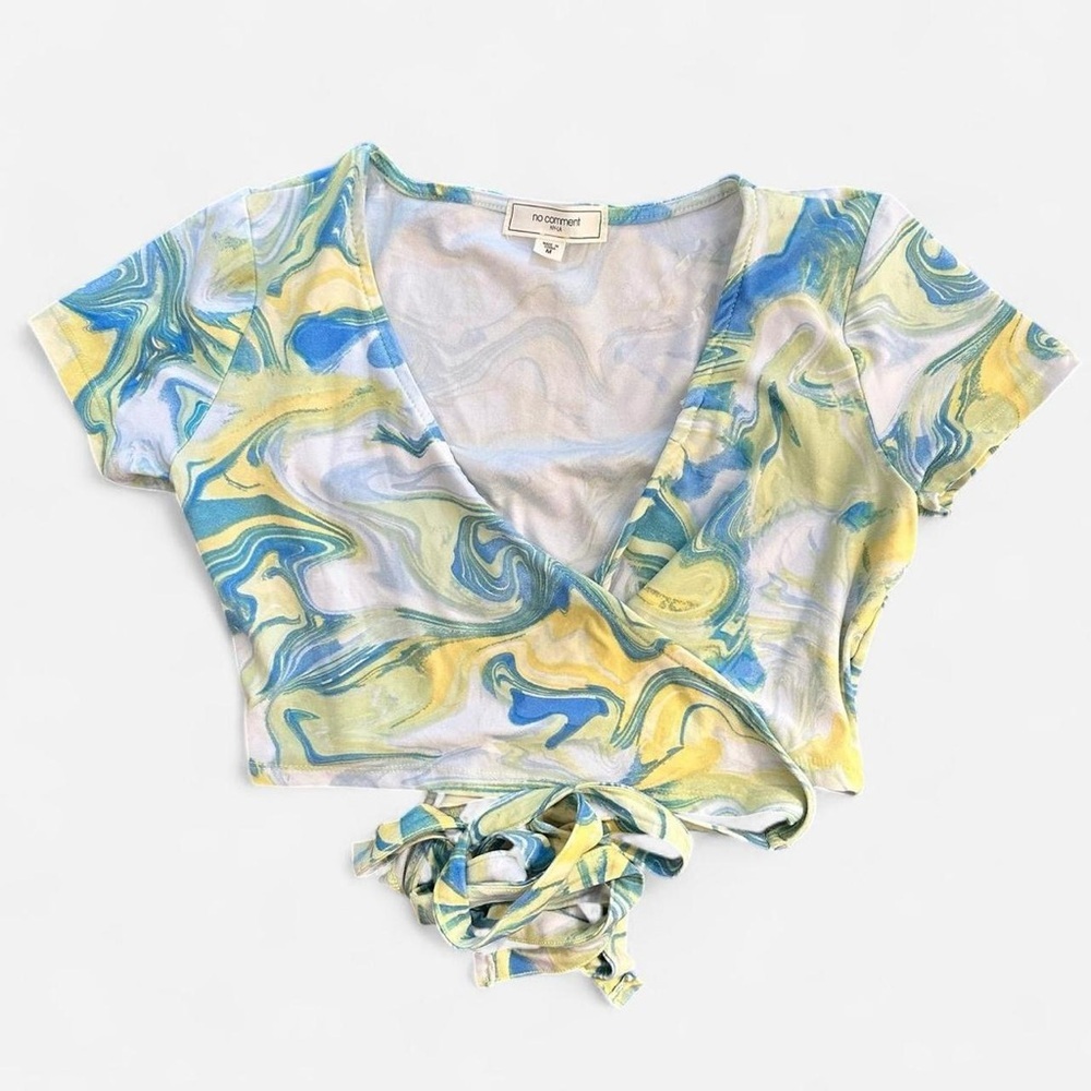 No Comment NYLA Swirl Wrap Tie Crop Top – Size M